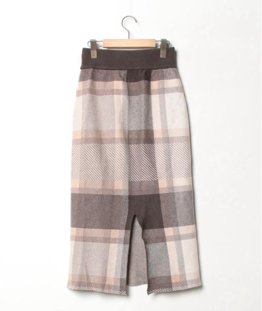 定価14,300円【美品】ラグナムーン●ワイドチェックニットタイトスカート●M ベージュ●タイトスカート ニットスカート < ブランド 定価14,300円【美品】ラグナムーン●ワイドチェックニットタイトスカート●M ベージュ●タイトスカート ニットスカート < ブランドの