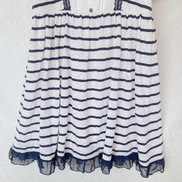 axes femme アクシーズ ストライプ 半袖 ワンピース チュールレース N2m < ブランド  axes femme アクシーズ ストライプ 半袖 ワンピース チュールレース N2m < ブランドの