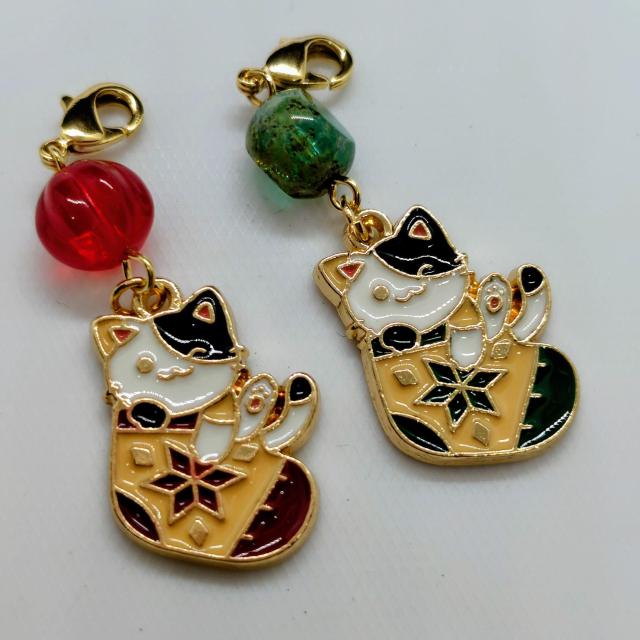 ぶち猫とクリスマスファスナーチャーム2点セット < 女性ファッション ぶち猫とクリスマスファスナーチャーム2点セット < 女性ファッションの