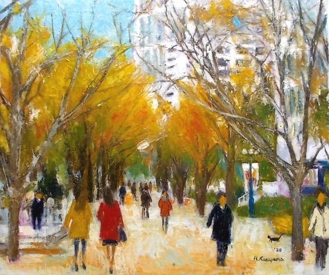 (^^♪ 金山ヒロシ 油彩画 【中之島公園通りの冬】『F8号』新額付き ★中之島ケヤキ通りの冬景色 < ホビー (^^♪ 金山ヒロシ 油彩画 【中之島公園通りの冬】『F8号』新額付き ★中之島ケヤキ通りの冬景色 < ホビーの