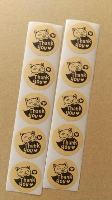 猫ちゃん Thank you シール 2シート10枚 < インテリア/ライフ 猫ちゃん Thank you シール 2シート10枚 < インテリア/ライフの