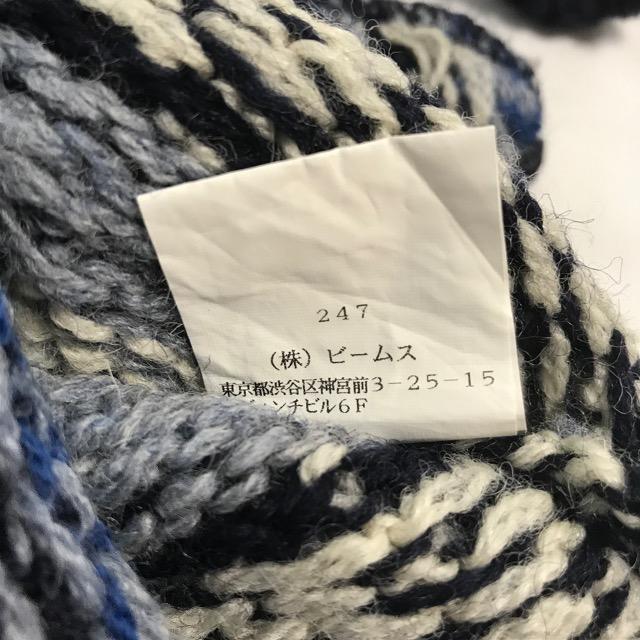 BEAMS ビームス 帽子 ぼうし 毛 ブルー  グレー ニット帽 イギリス < ブランド  BEAMS ビームス 帽子 ぼうし 毛 ブルー  グレー ニット帽 イギリス < ブランドの