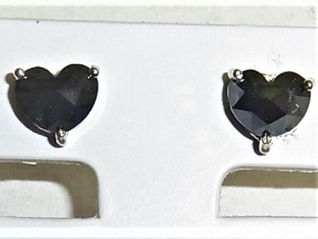 Pt900プラチナ スタッド ピアス ブラックダイヤ0.66×2 ハート型 < 女性アクセサリー/時計  Pt900プラチナ スタッド ピアス ブラックダイヤ0.66×2 ハート型 < 女性アクセサリー/時計の