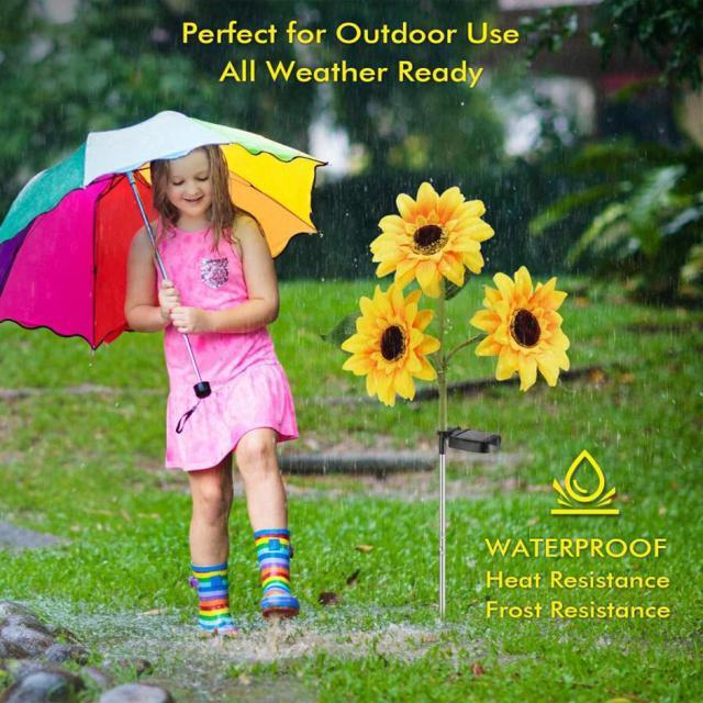 光る向日葵 ソーラーライト ひまわり ガーデンライト led 花 ガーデニング 造花 自動点灯 光センサー 庭 3つの花 ヒマワリ < ペット/手芸/園芸  光る向日葵 ソーラーライト ひまわり ガーデンライト led 花 ガーデニング 造花 自動点灯 光センサー 庭 3つの花 ヒマワリ < ペット/手芸/園芸の