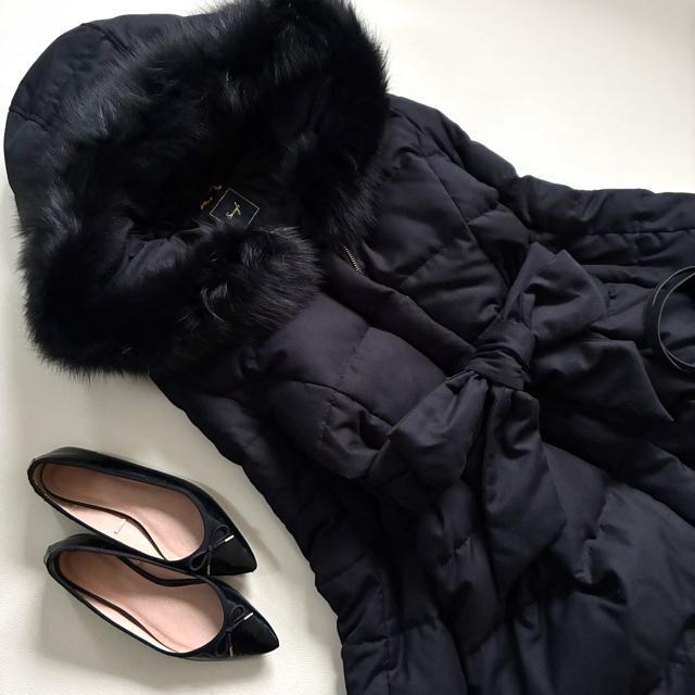 ◆美品◆スウィングル◆5万◆フォックスファー付きロングダウンコート◆ネイビー◆S < 女性ファッション ◆美品◆スウィングル◆5万◆フォックスファー付きロングダウンコート◆ネイビー◆S < 女性ファッションの