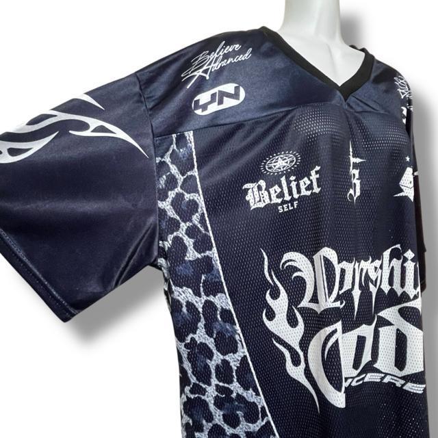 【新品/ROMWE/L】サイドレオパ柄切替ユニフォームTシャツ☆ゲームシャツ < 男性ファッション 【新品/ROMWE/L】サイドレオパ柄切替ユニフォームTシャツ☆ゲームシャツ < 男性ファッションの