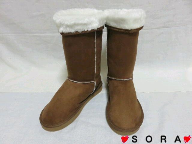 暖かい♪モコモコ 折り返しで2way ボアロングムートンブーツ ブラウン LL < 女性ファッション 暖かい♪モコモコ 折り返しで2way ボアロングムートンブーツ ブラウン LL < 女性ファッションの