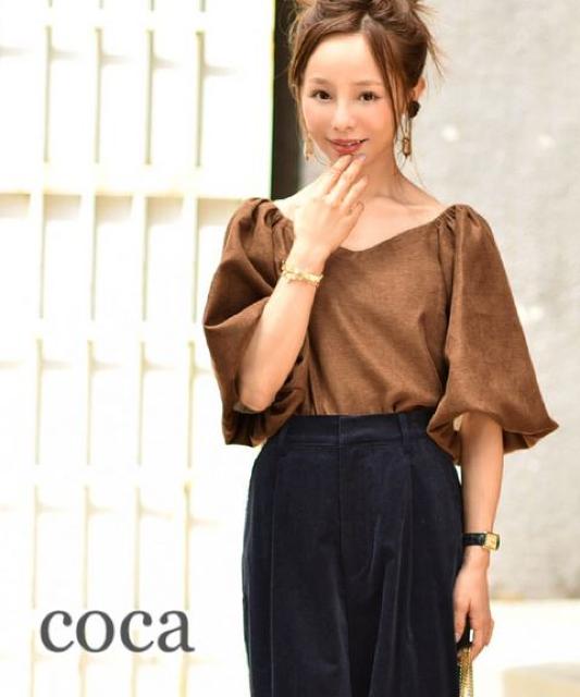 田中亜希子さん【新品】coca●しっとりなめらかバルーンスリーブ●茶ブラウン < 女性ファッション  田中亜希子さん【新品】coca●しっとりなめらかバルーンスリーブ●茶ブラウン  < 女性ファッションの