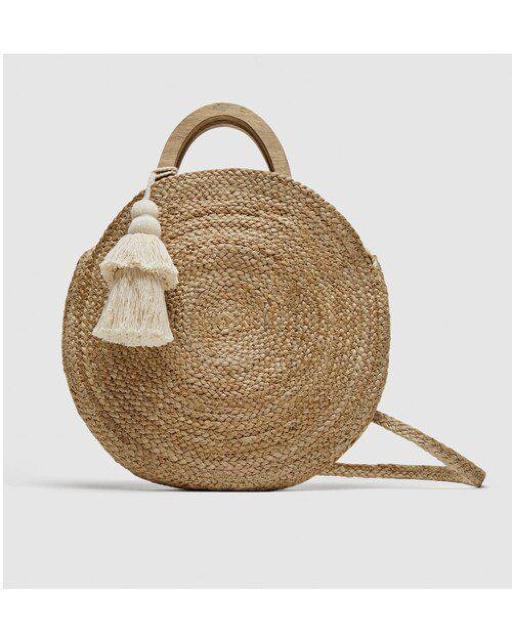 ザラ タッセル付 丸型カゴバッグ < ブランド ザラ タッセル付 丸型カゴバッグ < ブランドの