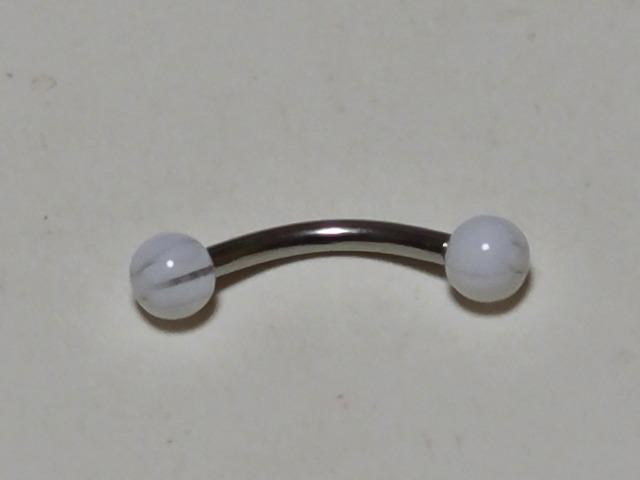 送料無料/サージカルステンレスボディピアス16G/ポスト1cm/マーブルホワイト < 男性アクセサリー/時計  送料無料/サージカルステンレスボディピアス16G/ポスト1cm/マーブルホワイト  < 男性アクセサリー/時計の