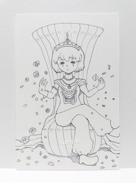 オリジナルイラスト 手描きイラスト ハンドメイド 絵 モノクロ 原画 アナログ アート 花と宝石 女の子 illustration < アニメ/コミック/キャラクター  オリジナルイラスト 手描きイラスト ハンドメイド 絵 モノクロ 原画 アナログ アート 花と宝石 女の子 illustration  < アニメ/コミック/キャラクターの