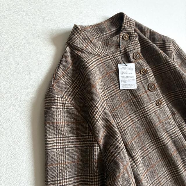 ◆新品◆1.5万程◆ウール混チェックシャツチュニック◆ブラウン◆ゆったり◆フリー < 女性ファッション ◆新品◆1.5万程◆ウール混チェックシャツチュニック◆ブラウン◆ゆったり◆フリー < 女性ファッションの