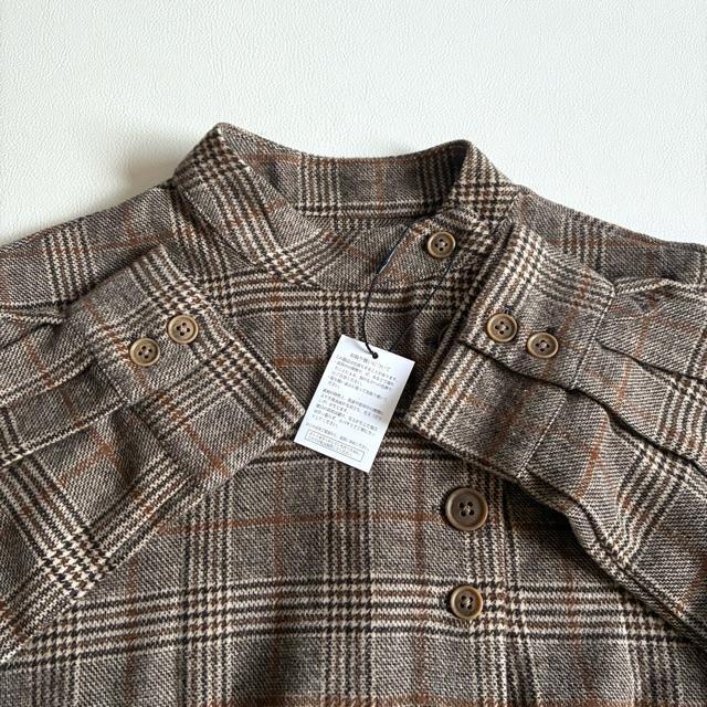 ◆新品◆1.5万程◆ウール混チェックシャツチュニック◆ブラウン◆ゆったり◆フリー < 女性ファッション ◆新品◆1.5万程◆ウール混チェックシャツチュニック◆ブラウン◆ゆったり◆フリー < 女性ファッションの