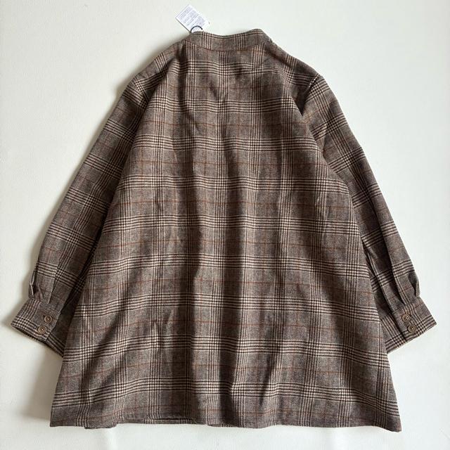 ◆新品◆1.5万程◆ウール混チェックシャツチュニック◆ブラウン◆ゆったり◆フリー < 女性ファッション ◆新品◆1.5万程◆ウール混チェックシャツチュニック◆ブラウン◆ゆったり◆フリー < 女性ファッションの