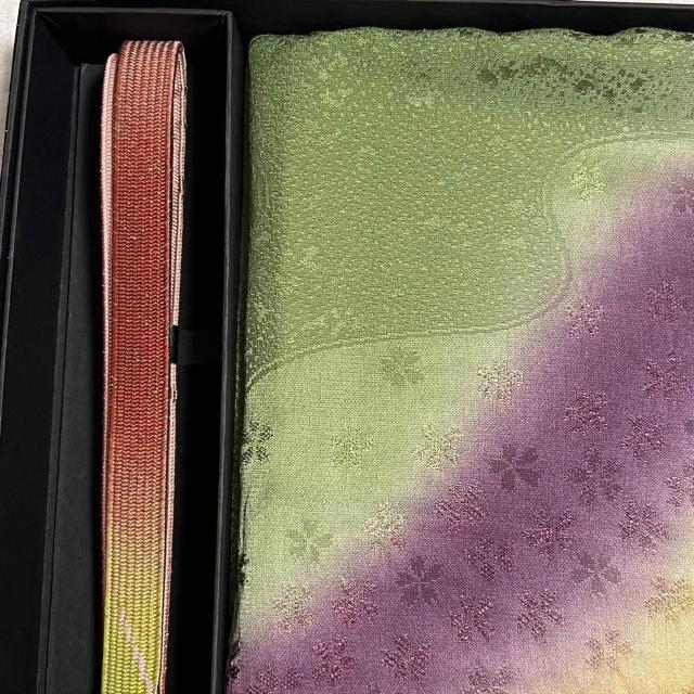 未使用 正絹 帯揚げ 帯締め セット 平組 ぼかし 黄色 ピンク 紫 緑 多色 < 女性ファッション 未使用 正絹 帯揚げ 帯締め セット 平組 ぼかし 黄色 ピンク 紫 緑 多色 < 女性ファッションの