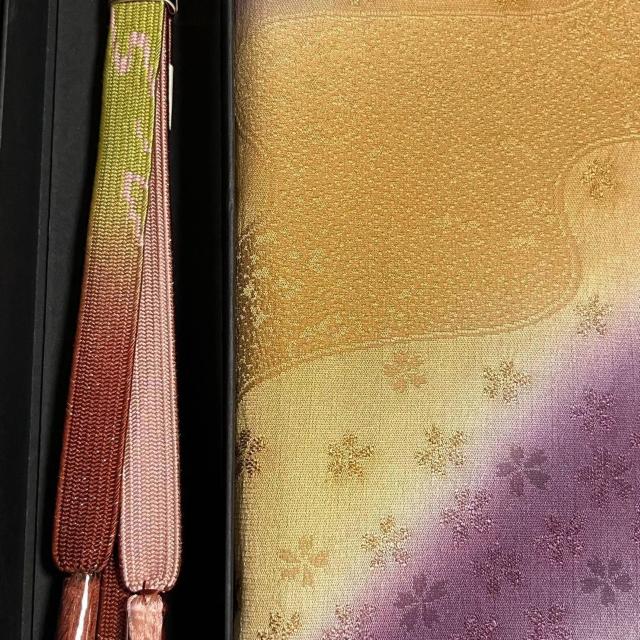 未使用 正絹 帯揚げ 帯締め セット 平組 ぼかし 黄色 ピンク 紫 緑 多色 < 女性ファッション 未使用 正絹 帯揚げ 帯締め セット 平組 ぼかし 黄色 ピンク 紫 緑 多色 < 女性ファッションの