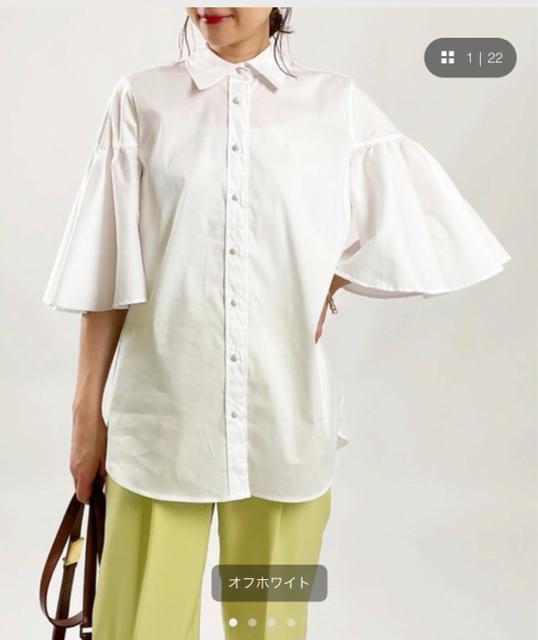◆美品◆1.7万◆ディアリウム◆トランペットスリーブブラウス◆白◆フォーマル可M < 女性ファッション ◆美品◆1.7万◆ディアリウム◆トランペットスリーブブラウス◆白◆フォーマル可M < 女性ファッションの