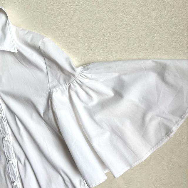 ◆美品◆1.7万◆ディアリウム◆トランペットスリーブブラウス◆白◆フォーマル可M < 女性ファッション ◆美品◆1.7万◆ディアリウム◆トランペットスリーブブラウス◆白◆フォーマル可M < 女性ファッションの