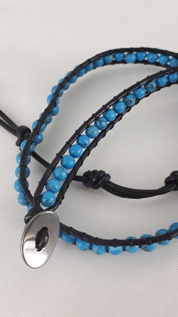 ★夏にこれ!天然石★ターコイズ2重ラップブレス★男女兼用 < 女性アクセサリー/時計 ★夏にこれ!天然石★ターコイズ2重ラップブレス★男女兼用 < 女性アクセサリー/時計の