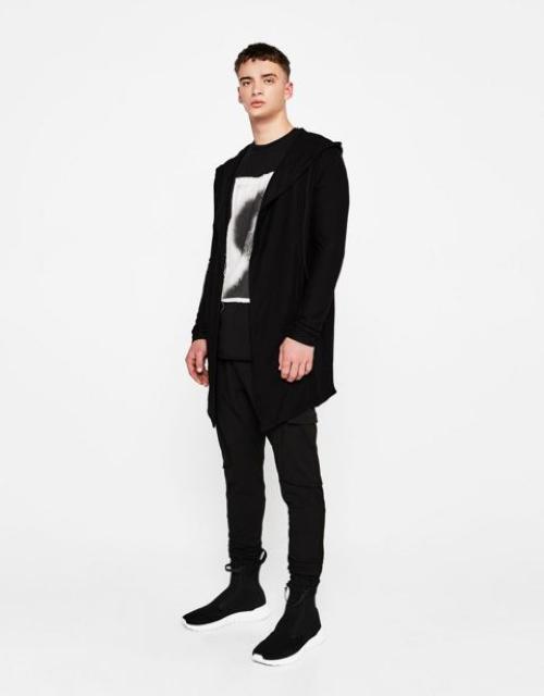 ☆Bershka ベルシュカ フード付き ケープ ロングパーカー/メンズ/XS/黒☆新品 < ブランド ☆Bershka ベルシュカ フード付き ケープ ロングパーカー/メンズ/XS/黒☆新品 < ブランドの