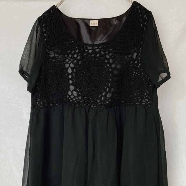 axes femme アクシーズ シースルー 半袖 トップス カットソー M 黒 N2m < ブランド  axes femme アクシーズ シースルー 半袖 トップス カットソー M 黒 N2m < ブランドの
