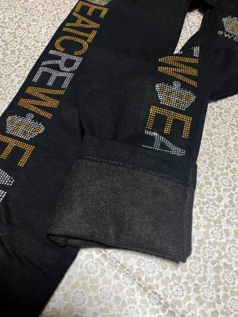 裏起毛レギンス キラキララインストーン付き 英字柄 ブラック 大きいサイズ < 女性ファッション 裏起毛レギンス キラキララインストーン付き 英字柄 ブラック 大きいサイズ < 女性ファッションの