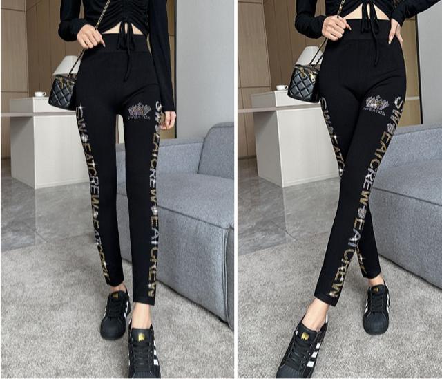 裏起毛レギンス キラキララインストーン付き 英字柄 ブラック 大きいサイズ < 女性ファッション 裏起毛レギンス キラキララインストーン付き 英字柄 ブラック 大きいサイズ < 女性ファッションの