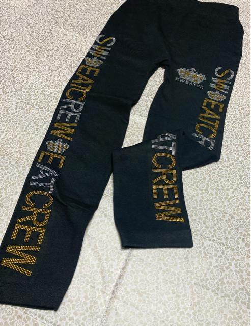 裏起毛レギンス キラキララインストーン付き 英字柄 ブラック 大きいサイズ < 女性ファッション 裏起毛レギンス キラキララインストーン付き 英字柄 ブラック 大きいサイズ < 女性ファッションの