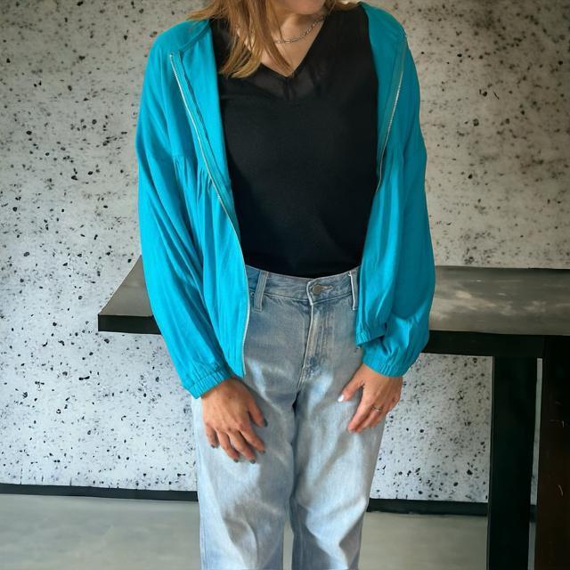 新品タグ付き FURRY レーヨンリネン切替 ギャザーブルゾン < 女性ファッション 新品タグ付き FURRY レーヨンリネン切替 ギャザーブルゾン < 女性ファッションの