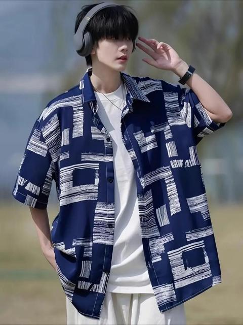 超お買い得1890円★メンズシャツ 香港スタイル ラペル ストライプ カジュアル ルーズ 半袖シャツ 夏日本サイズ L ホワイト < 男性ファッション  超お買い得1890円★メンズシャツ 香港スタイル ラペル ストライプ カジュアル ルーズ 半袖シャツ 夏日本サイズ L ホワイト < 男性ファッションの