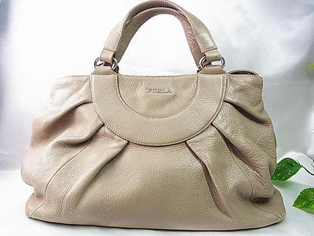 【正規】FURLA フルラ レザートート ハンドバッグ ドット柄ライニング < ブランド 【正規】FURLA フルラ レザートート ハンドバッグ ドット柄ライニング < ブランドの