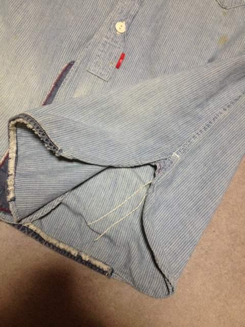 アナクロノーム ユーズド加工 七分袖シャツ Sサイズ00 青 デニムインディゴ RRL 長袖 < ブランド  アナクロノーム ユーズド加工 七分袖シャツ Sサイズ00 青 デニムインディゴ RRL 長袖 < ブランドの