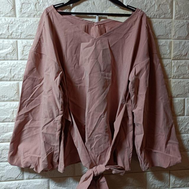 p.v.t★新品★ピーチ起毛バルーン袖リボン付カットソー < 女性ファッション  p.v.t★新品★ピーチ起毛バルーン袖リボン付カットソー  < 女性ファッションの