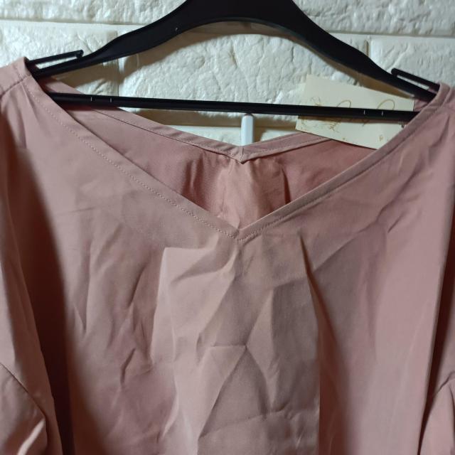 p.v.t★新品★ピーチ起毛バルーン袖リボン付カットソー < 女性ファッション  p.v.t★新品★ピーチ起毛バルーン袖リボン付カットソー < 女性ファッションの