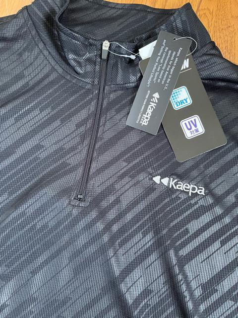 Lサイズ!高貴紳士的!ブランド品!kaepa!エンボス!メッシュ!DRY!UV対策!素材!半袖!ジップTシャツ!幾何柄!新品!黒! < 男性ファッション  Lサイズ!高貴紳士的!ブランド品!kaepa!エンボス!メッシュ!DRY!UV対策!素材!半袖!ジップTシャツ!幾何柄!新品!黒!  < 男性ファッションの