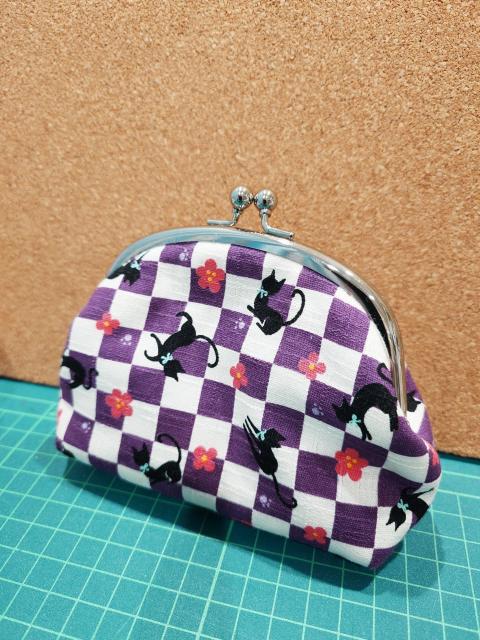 ハンドメイド がま口 和柄ねこ < 女性ファッション  ハンドメイド がま口 和柄ねこ  < 女性ファッションの