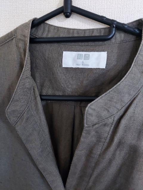 UNIQLO ユニクロ (S) リネンコットン シャツワンピース < ブランド UNIQLO ユニクロ (S) リネンコットン シャツワンピース < ブランドの