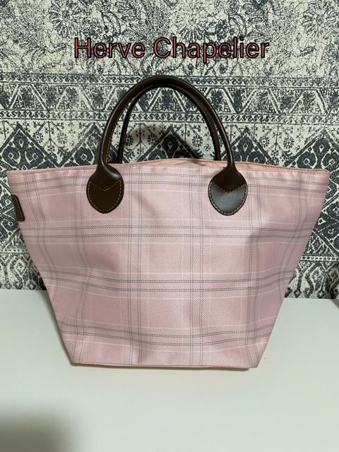 【美品】Herve Chapelier チェック柄 トート ハンドバッグ ピンク < ブランド  【美品】Herve Chapelier チェック柄 トート ハンドバッグ ピンク  < ブランドの