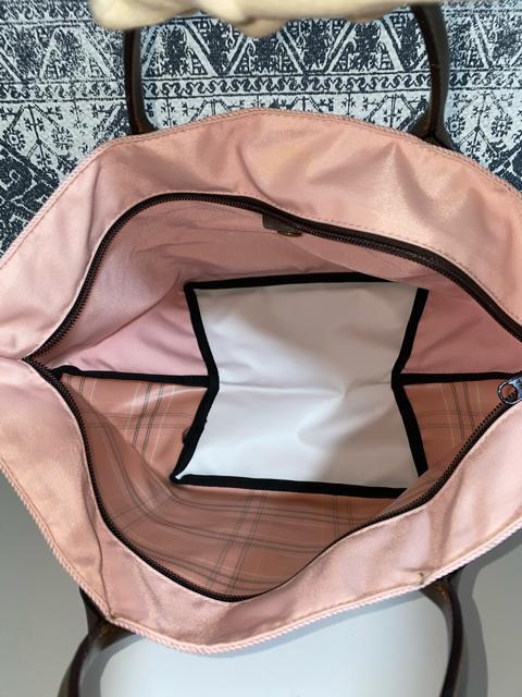 【美品】Herve Chapelier チェック柄 トート ハンドバッグ ピンク < ブランド  【美品】Herve Chapelier チェック柄 トート ハンドバッグ ピンク < ブランドの