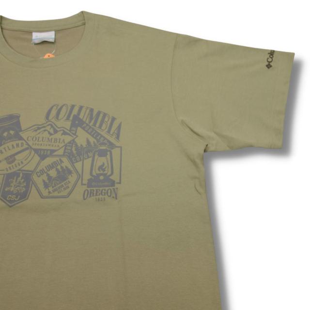 即買☆コロンビア ワッペン グラフィック GN/Mサイズ 半袖Tシャツ 送料無料 グリーン カーキ < 男性ファッション 即買☆コロンビア ワッペン グラフィック GN/Mサイズ 半袖Tシャツ 送料無料 グリーン カーキ < 男性ファッションの