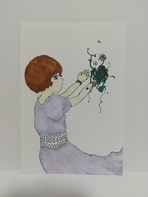 オリジナルイラスト 手描きイラスト 植物 女の子 ハンドメイド 絵 アート コピック 原画 アナログ 自作 インテリア art < アニメ/コミック/キャラクター  オリジナルイラスト 手描きイラスト 植物 女の子 ハンドメイド 絵 アート コピック 原画 アナログ 自作 インテリア art < アニメ/コミック/キャラクターの
