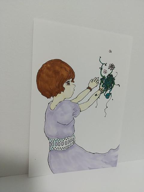 オリジナルイラスト 手描きイラスト 植物 女の子 ハンドメイド 絵 アート コピック 原画 アナログ 自作 インテリア art < アニメ/コミック/キャラクター  オリジナルイラスト 手描きイラスト 植物 女の子 ハンドメイド 絵 アート コピック 原画 アナログ 自作 インテリア art < アニメ/コミック/キャラクターの