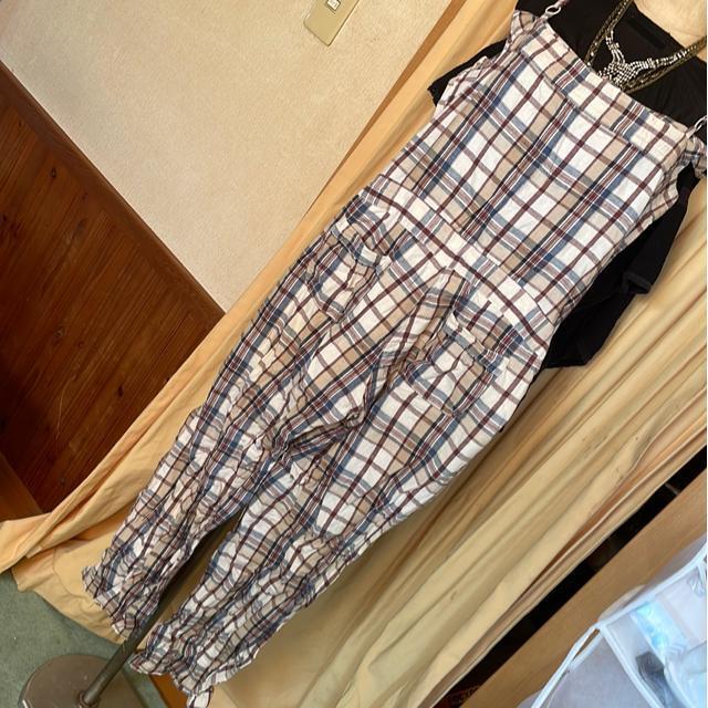 チェック柄 オールインワン < 女性ファッション  チェック柄 オールインワン < 女性ファッションの