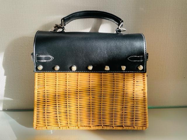 birthdaybash黒ベージュラタンカゴバッグハンドバッグショルダーバッグスタッズカデナバースデーバッシュシルバー籐2way < 女性ファッション birthdaybash黒ベージュラタンカゴバッグハンドバッグショルダーバッグスタッズカデナバースデーバッシュシルバー籐2way < 女性ファッションの