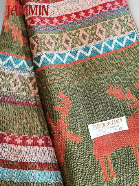 トナカイ柄ストール アジアン エスニック パシュミナ ヒッピー < 女性ファッション トナカイ柄ストール アジアン エスニック パシュミナ ヒッピー < 女性ファッションの