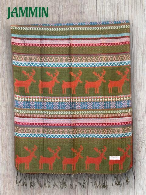 トナカイ柄ストール アジアン エスニック パシュミナ ヒッピー < 女性ファッション トナカイ柄ストール アジアン エスニック パシュミナ ヒッピー < 女性ファッションの