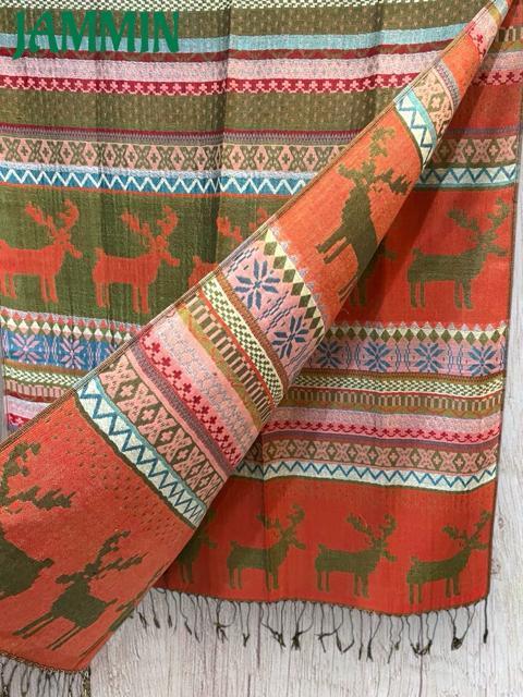 トナカイ柄ストール アジアン エスニック パシュミナ ヒッピー < 女性ファッション トナカイ柄ストール アジアン エスニック パシュミナ ヒッピー < 女性ファッションの