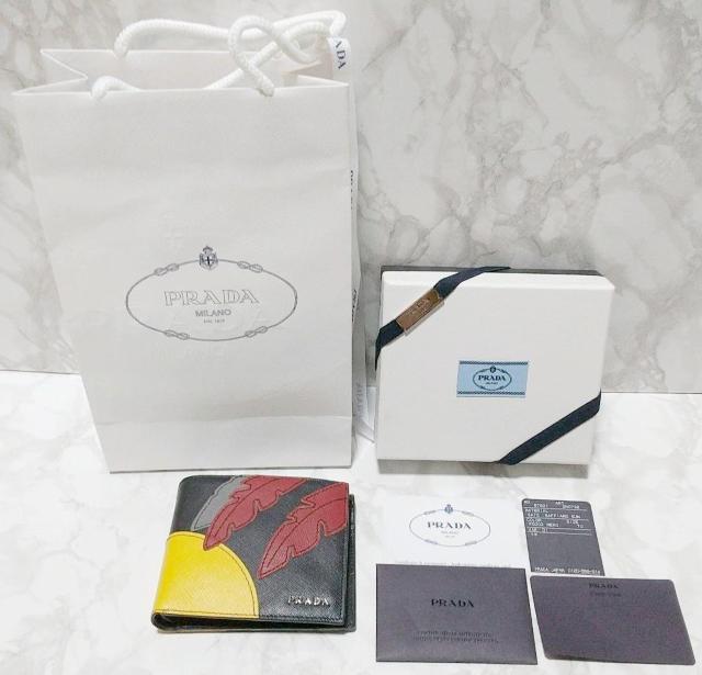 PRADA プラダ サフィアーノ サン レザー財布 SAFIANO SUN NERO レザー財布 二つ折り 財布 < ブランド  PRADA プラダ サフィアーノ サン レザー財布 SAFIANO SUN NERO レザー財布 二つ折り 財布 < ブランドの