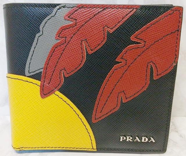 PRADA プラダ サフィアーノ サン レザー財布 SAFIANO SUN NERO レザー財布 二つ折り 財布 < ブランド  PRADA プラダ サフィアーノ サン レザー財布 SAFIANO SUN NERO レザー財布 二つ折り 財布 < ブランドの