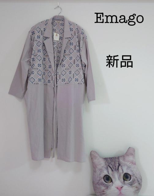 Emago 新品 リネン100% 刺繍が素敵な羽織り < 女性ファッション  Emago 新品 リネン100% 刺繍が素敵な羽織り  < 女性ファッションの